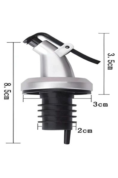 1 ADET Sızdırmaz Kapaklı Şişe Tıpası Yağdanlık Ucu 1x Gri - Resim 3