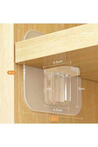 Yapışkanlı Raf Yapıcı 4'Lü Klips - Resim 3