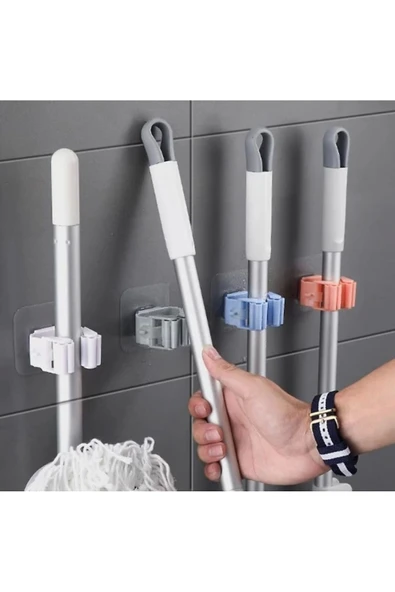 SVRM Yapışkanlı Pratik Mop Tutucu 4 Adet Beyaz - Resim 3