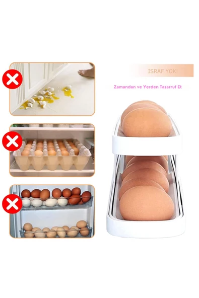 Buzdolabı Yumurta Organizeri 14 Yumurta Kapasiteli Düzenleyici Organizer Saklama Kabı - 6