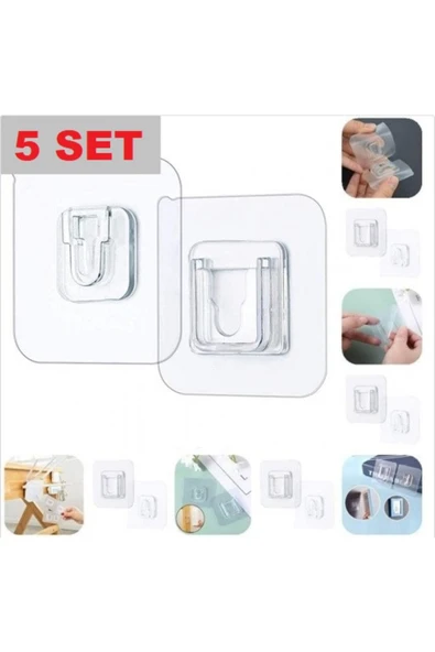 Geçmeli Klips Eşya Sabitleme Askısı 5 Set - 1