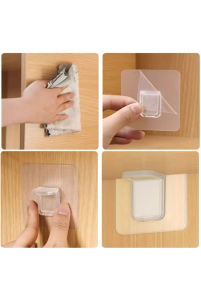 Yapışkanlı Raf Yapıcı 4'Lü Klips - Resim 4