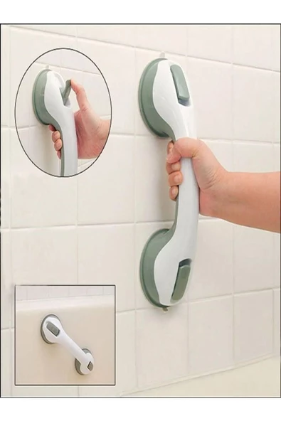 Hasta Yaşlılar İçin Banyo Tuvalet Vantuzlu Tutunma Aparatı Güvenli Kilitli Tutuculu Banyo Tutacağı - 5