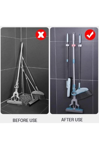 SVRM Yapışkanlı Pratik Mop Tutucu 4 Adet Beyaz - 2