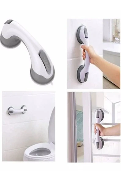 Hasta Yaşlılar İçin Banyo Tuvalet Vantuzlu Tutunma Aparatı Güvenli Kilitli Tutuculu Banyo Tutacağı ürün görseli 1