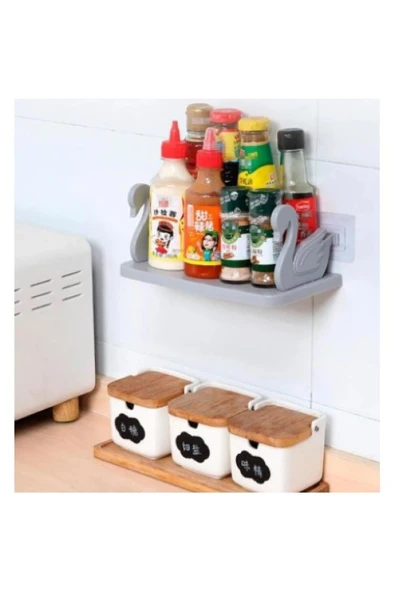 Bols Kuğu Tasarımlı Kendinden Yapışkanlı Raf - Resim 2