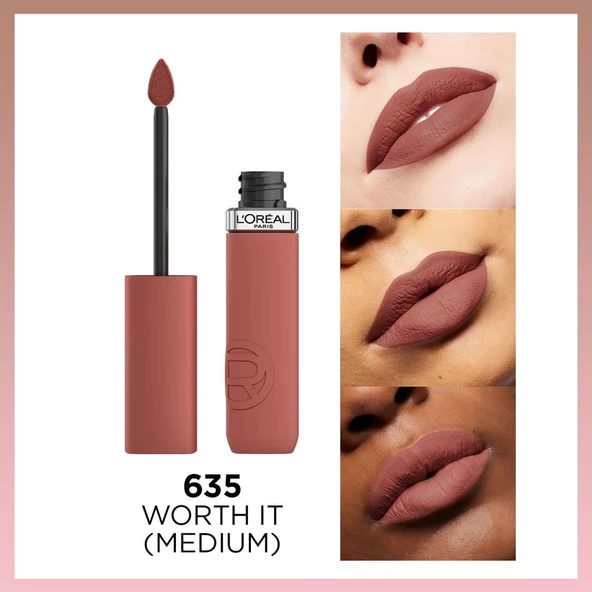 L'Oréal Paris Infaillible Matte Resistance Likit Mat Ruj - 635 Worth It (Medium) - 2