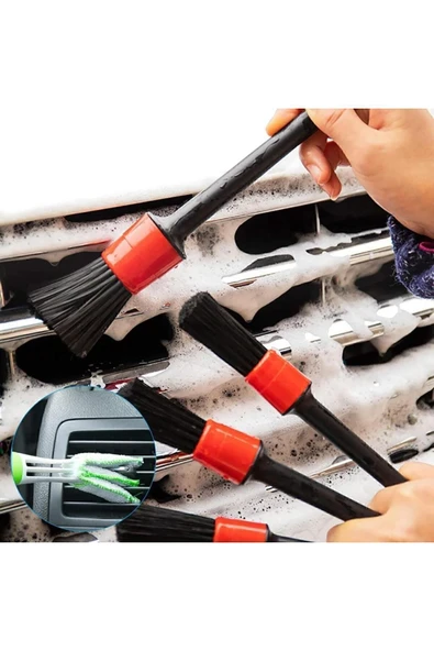 Detaylı Temizlik Fırçası 5'li Set Araç Oto Araba Temizlik Fırçası - Resim 2