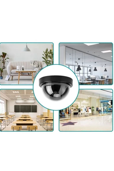Kablosuz Fake Dome Hırsız Caydırıcı Işıklı Ledli Yalancı Kamera Sahte Güvenlik Kamerası 360° Derece - 3