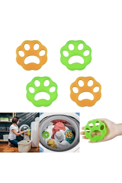 Tüy Toz Toplayıcı 4 Adet Pati Tasarımlı Yıkanabilir Çok Amaçlı Pratik - Resim 2