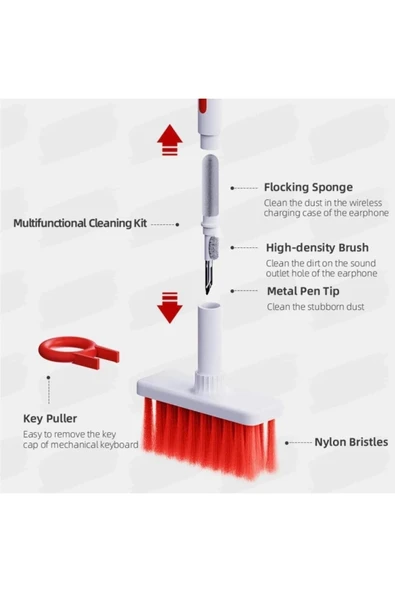 Klavye Bilgisayar Kulaklık Temizleme Araçları Tuş Çektirme Seti 5 In 1 - Resim 5