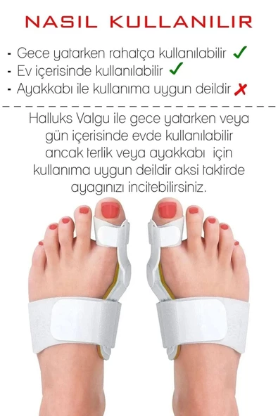 Atel Ayak Parmak Başparmak Düzeltici Kemik Çıkığı Düzleştirici Taraklı Ayaklar Için Aparat 2'li - 5
