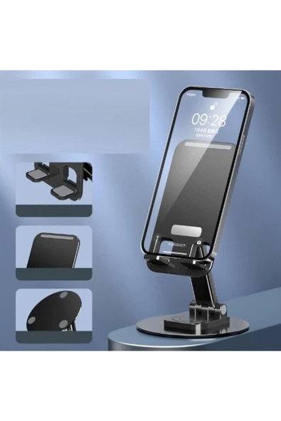 Mlvx Katlanabilir Telefon Tutucu Stand Yuvarlak Tabanlı Mc-460 Mlv Blsm - 2