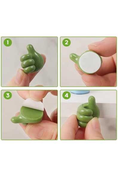 Yapışkanlı Baş Parmak Kablo Düzenleyici Kablo Tutucu Diş Fırçası Anahtarlık Havlu Askısı 5 Adet - 5