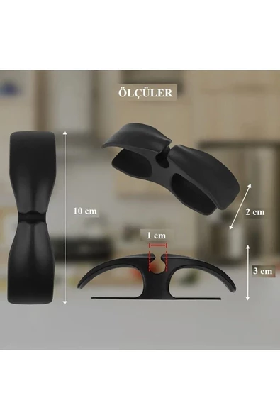 Yapışkanlı Kablo Sabitleyici Düzenleyici Çok Amaçlı Organizer Airfryer Kablo Sarma Aparatı 2 Adet - 4