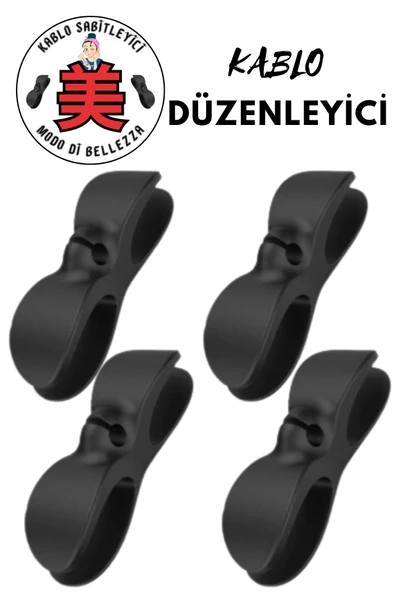 Yapışkanlı Airfryer Kablo Düzenleyici Elektrikli Ev Aleti Kablo Sarma Düzenleme Aparatı 4 Adet - 1