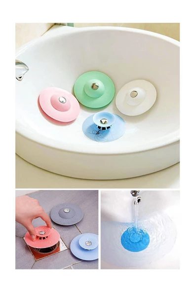 Duşakabin Kilitli Lavabo Küvet Süzgeci Silikon Kilitli Lavabo Küvet Tıpası Lavabo Tıkacı - 6