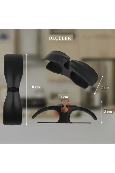 Yapışkanlı Kablo Sabitleyici Düzenleyici Çok Amaçlı Organizer Airfryer Kablo Sarma Aparatı 2 Adet - 4