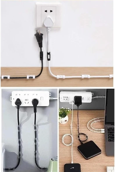 Byrxdn 20'li  Yapışkanlı Kablo Sabitleyici Şeffaf Klips Byrnew - Resim 3