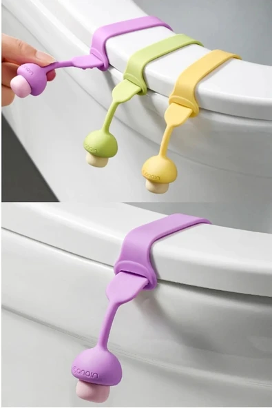 2 Adet Klozet Kapağı Tutacağı Mantar Tasarımlı Klozet Kaldırma Aparatı Klozet Tutucu Hijyenik ürün görseli 1