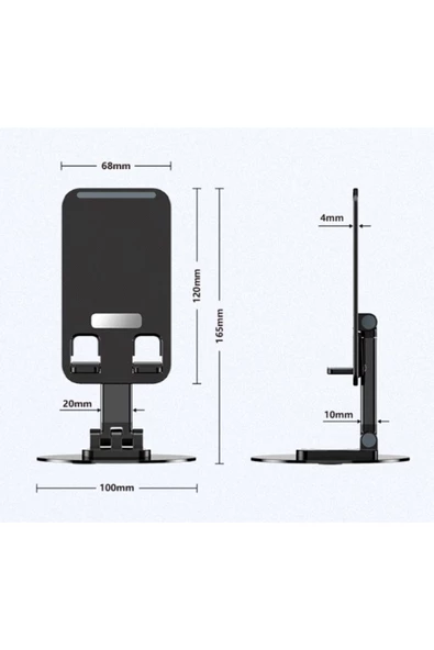 Mlvx Katlanabilir Telefon Tutucu Stand Yuvarlak Tabanlı Mc-460 Mlv Blsm - 3