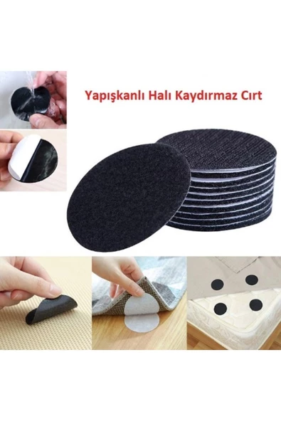 Pratik 10 Adet Halı Kilim Minder Nevresim Örtü Kaydırmaz Cırt Bant Seti Yapışkanlı Halı Kaydırmaz