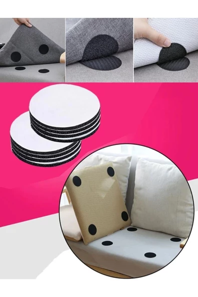 Pratik 10 Adet Halı Kilim Minder Nevresim Örtü Kaydırmaz Cırt Bant Seti Yapışkanlı Halı Kaydırmaz - 4