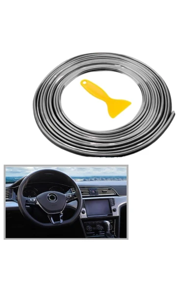 Zcn Araba Dekorasyon 5 Metre Şerit Trim Kauçuk Elastik Kolay Kurulum Şerit Bant ürün görseli 1