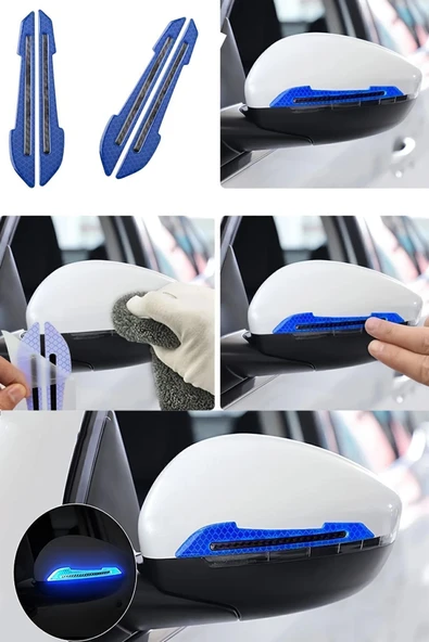 Araç Ayna Koruyucu Reflektör Araba Ayna Çarpma Koruyucu Renkli Reflektif Şerit - Resim 4