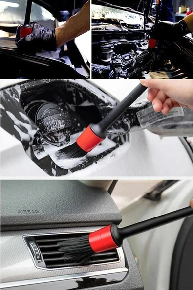 Oto Araba Fırçası Oto Detay Fırçası Seti 5 'li Kaliteli Detaylı Farklı Boyutlarda Fırça Seti - Resim 4