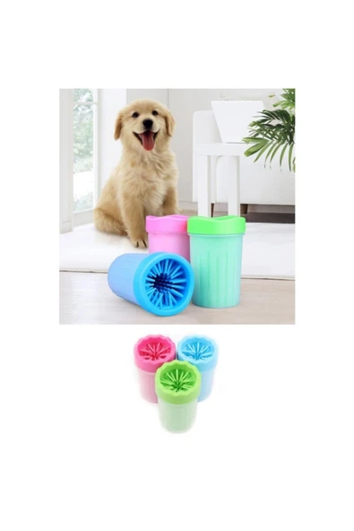 Küçük Pati Ayak Yıkama Kovası Silikon Jel Fırçalı Kedi Köpek (küçük) ürün görseli 1