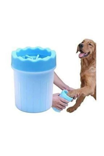 Pratik Çok Kullanışlı Kedi Köpek Pati Ayak Yıkama Kovası Silikon Jel Fırçalı Küçük Boy - Resim 6