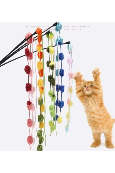 50 cm Çıngıraklı Kedi Oyun Oltası ürün görseli 1