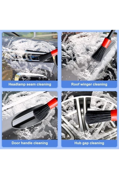 Oto Uyumlu Araç Detaylı Temizlik Fırçası-5+1 Oto Araba Yıkama Klima Temizleme Fırçası-1 Adet Fırça - Resim 4