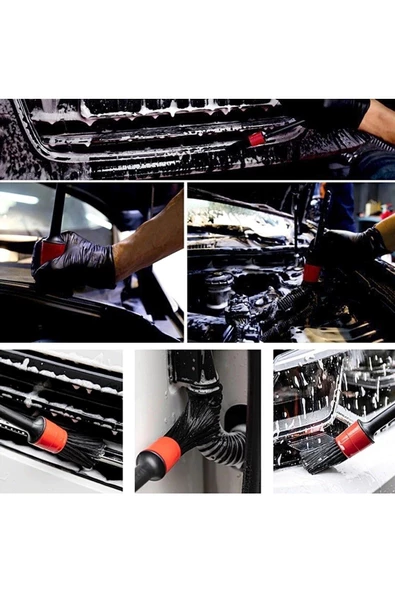 Oto Uyumlu Araç Detaylı Temizlik Fırçası-5+1 Oto Araba Yıkama Klima Temizleme Fırçası-1 Adet Fırça - Resim 2