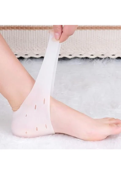 BEYAZ RENK ELASTİK TOPUK DİKEN ÇORABI - Resim 2