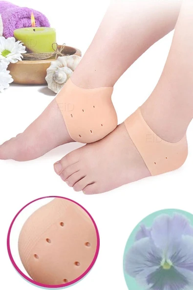 Ten Rengi Silikon Topuk Çorabı Ayak Ağrısı Ve Mantar Önleyici Ayak Tabanlığı Ten Rengi Çorap - Resim 6
