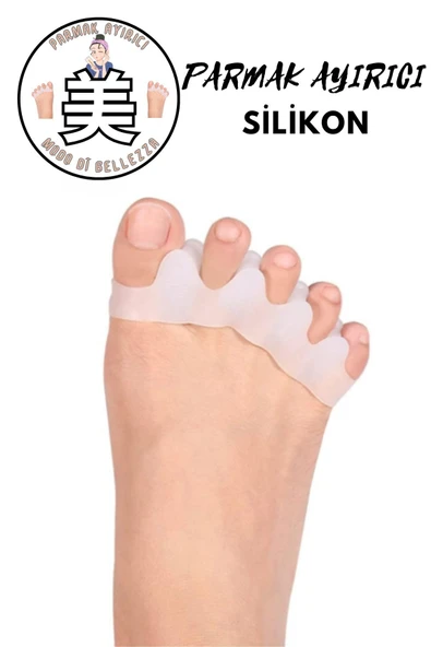 Ayak 5 Parmak Ayıran Silikon Bunyon Ayırıcı Ten / Beyaz Renk - 1