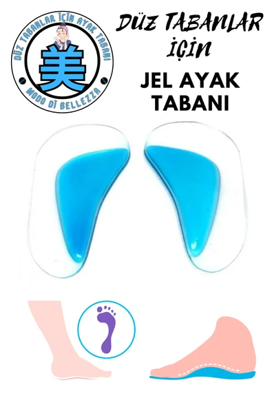 Ark Desteği Jel Düz Tabanlık Silikon Ayak Tabanı Boşluk Doldurucu - 1