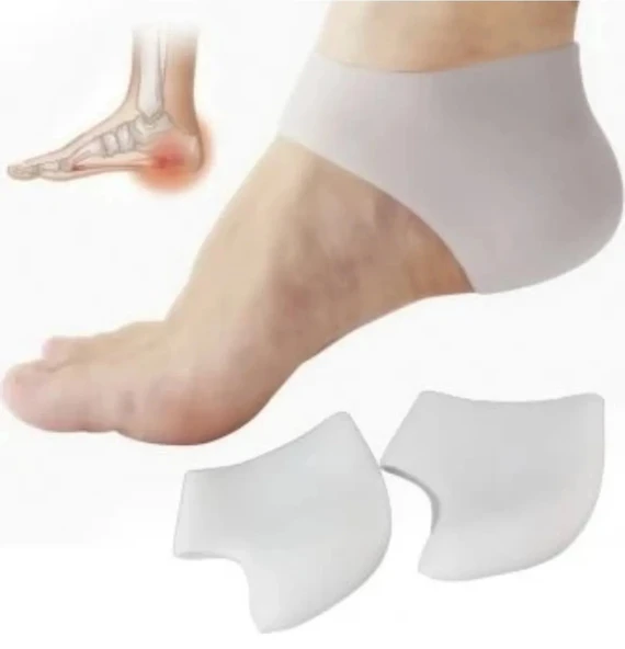 1cm Topuk Yükseltici Topuk Çorabı Beyaz ürün görseli 1