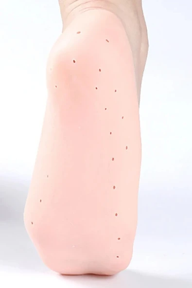 Patik Ayak Topuk Çatlak Çorabı Silikon Patik Ten Rengi Çorap Topuk Çatlak Giderici Ayak Bakım - Resim 4