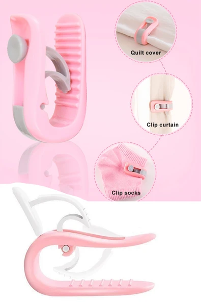 Aveo 10 Adet Pratik Mandallı Yorgan Sabitleme Aparatı Seti Yorgan Yastık Nevresim Kaydırmaz Mandal - Resim 3