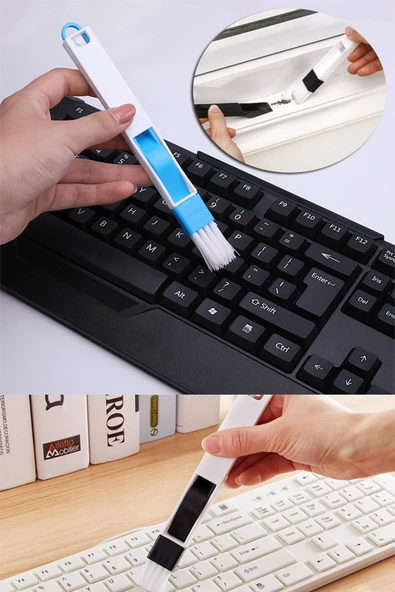Klavye ve Pencere Oluğu Temizleme Fırçası Mini Kürekli Klavye Temizleme Tuş Arası Temizleme - 3