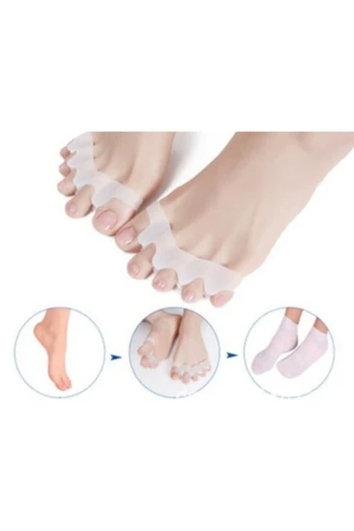 2 Adet Ayak Parmak Koruyucu Ayak 5 Parmağı Ayıran Silikon Makaralı Bunyon Şekil Bozukluğu Giderici - 2