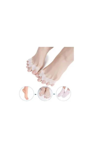 2 Adet  Ayak 5 Parmak Ayıran Silikon Bunyon Ayırıcı Makara Halluks Valgus - 2