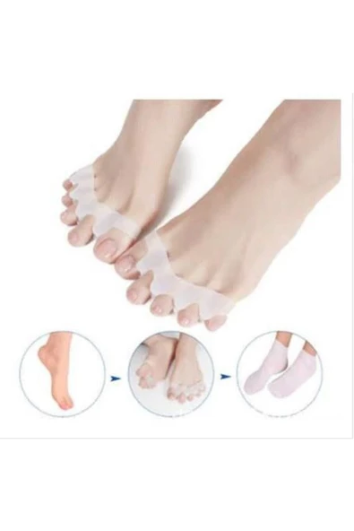 2 Adet  Ayak 5 Parmak Ayıran Silikon Bunyon Ayırıcı Makara Halluks Valgus