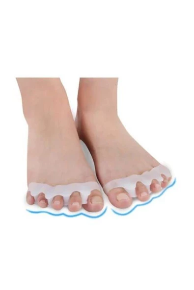 2 Adet  Ayak 5 Parmak Ayıran Silikon Bunyon Ayırıcı Makara Halluks Valgus - 4