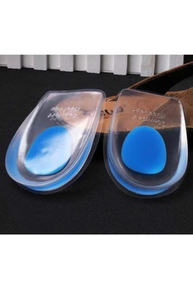 Topuk Dikeni Tabanlık Ortopedik Silikon Topuklu Gizli Jel Yastık Topuk Silikonu Şeffaf Mavi Erkek - 4