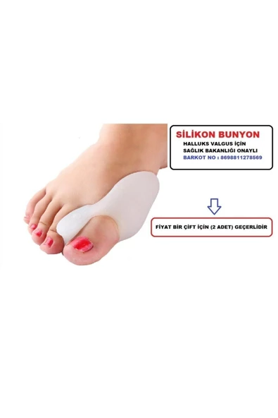 Silikon Makaralı Ayak Baş Parmak Kemik Bunyon Koruyucu Bunion Halluks Valgus Set Başparmak - 2