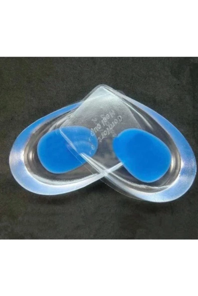 Topuk Dikeni Tabanlık Ortopedik Silikon Topuklu Gizli Jel Yastık Topuk Silikonu Şeffaf Mavi Erkek - 5